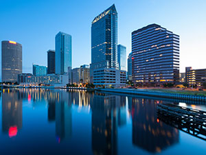 Waterfront in downtown Tampa Bay, Florida
