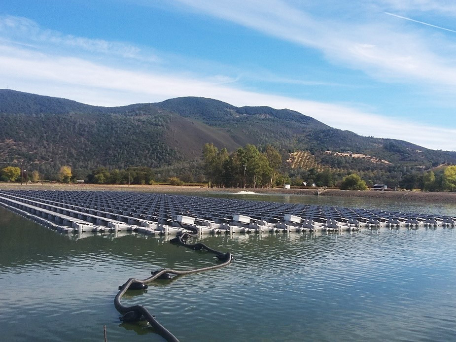 Solar panels on water