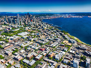 Aerial photo of downtown Seattle
