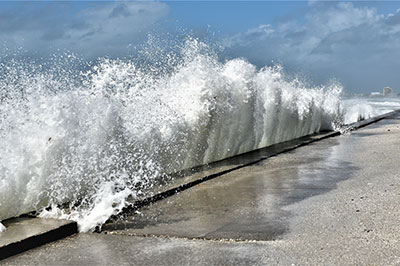 Waves crashing